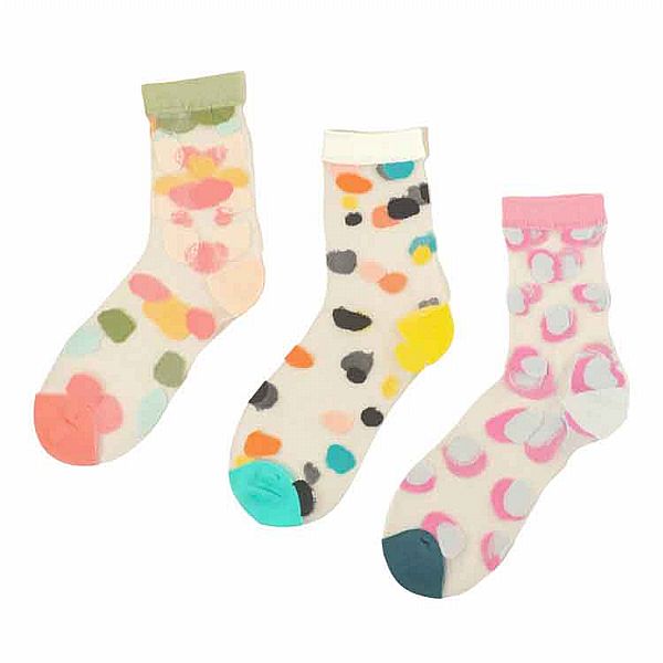 ONSIDE 飾集合~塗鴉波點水晶襪3雙入組