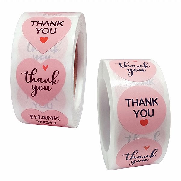 粉色愛心感謝貼紙／封口貼(500張)1入 款式可選