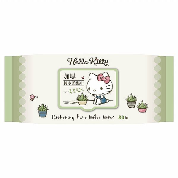 Hello Kitty~加厚純水柔濕巾 3D壓花款(加蓋80抽x1包)