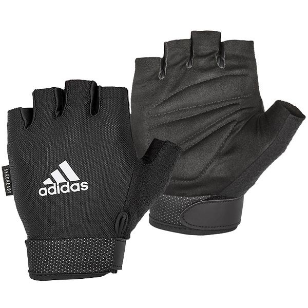 Adidas 愛迪達~可調式透氣短指訓練手套1雙入(白LOGO) 款式可選