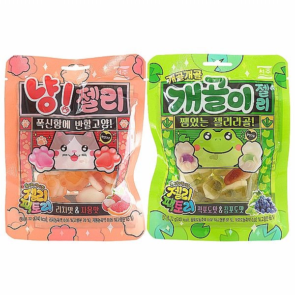 韓國 SEOJU~貓掌造型軟糖／青蛙造型軟糖(72g) 款式可選