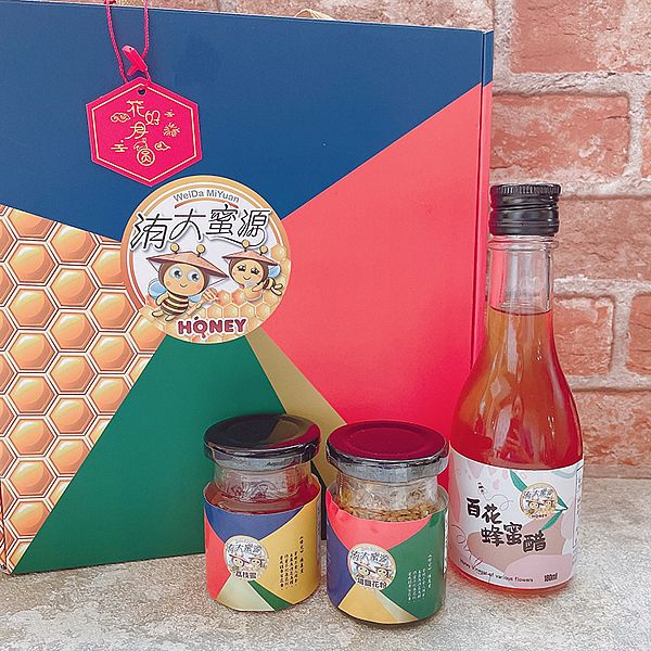 洧大蜜源(蕭崧洧)~100%蜂蜜中秋禮盒組(一醋即發3入禮盒組)