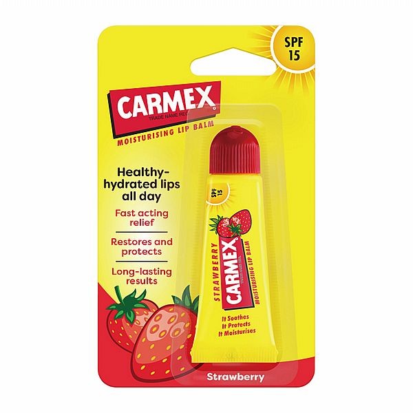 Carmex 小蜜媞~草莓防曬修護唇膏(SPF15)10g