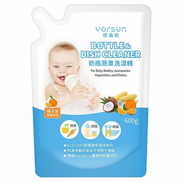 Yorsun 悠森兒~奶瓶蔬果洗潔精補充包(600g)