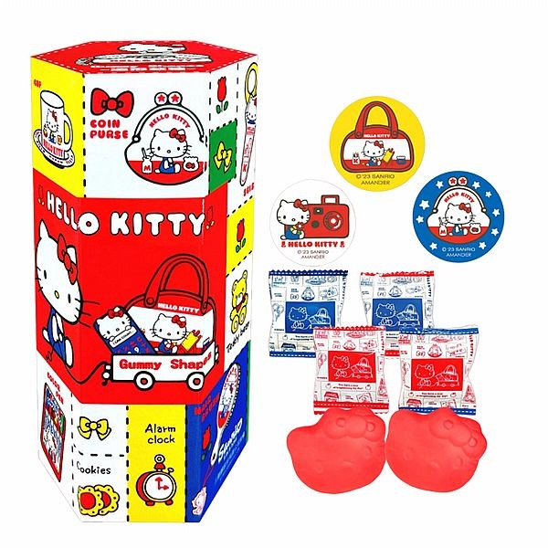 Hello Kitty~造型軟糖 居家款(西瓜草莓風味)3gx6入／盒 貼紙隨機出貨