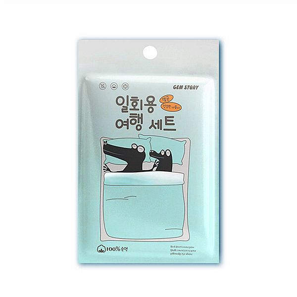 拋棄式雙人床單被套4件組(純白)