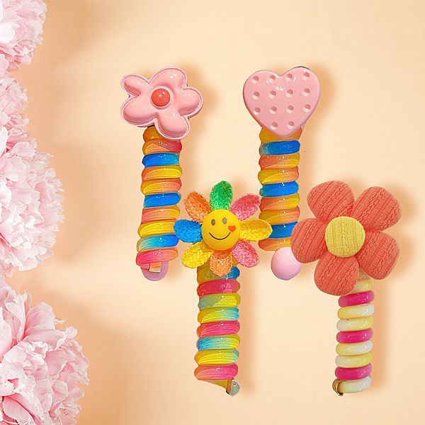 兒童糖果色電話線髮圈(1入) 款式可選