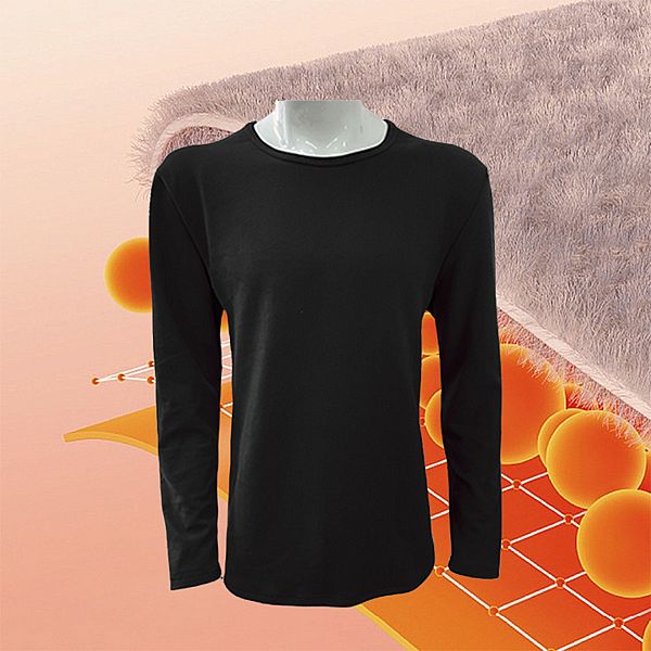 AMICA~K810#德絨男圓領保暖上衣(黑色)1件入 款式可選