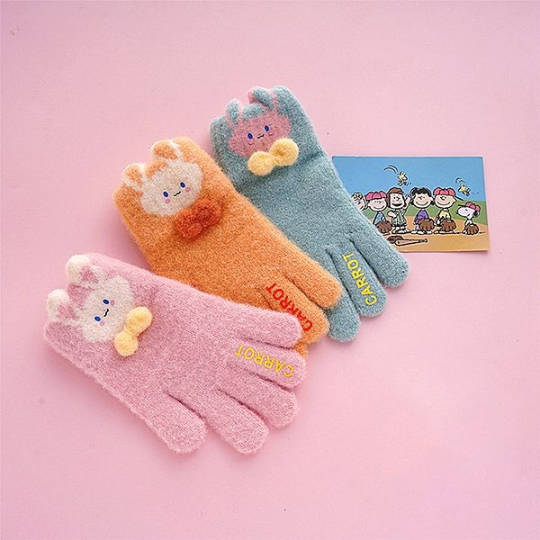 AMICA~1156#厚暖可愛兔兔五指兒童手套(1雙入) 款式可選