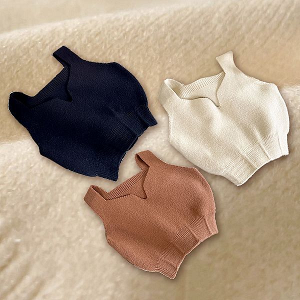 AMICA ~1217#方領寬肩羊毛固定杯背心(1入) 款式可選