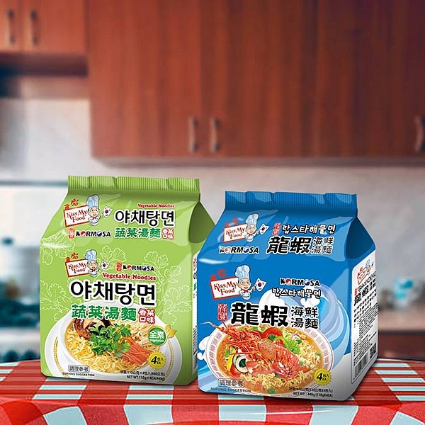 韓國 KORMOSA~ 湯麵 龍蝦海鮮／蔬菜(香菜口味)全素(110gx4包) 款式可選