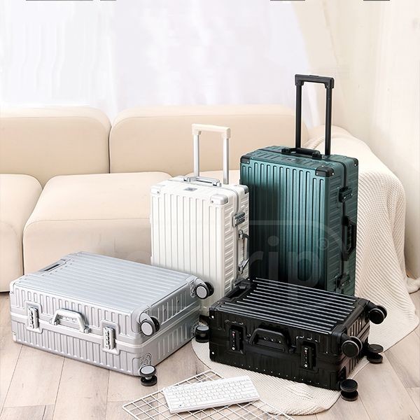 箱旅世界~復古鋁框硬殼防刮行李箱24吋(1入) 款式可選