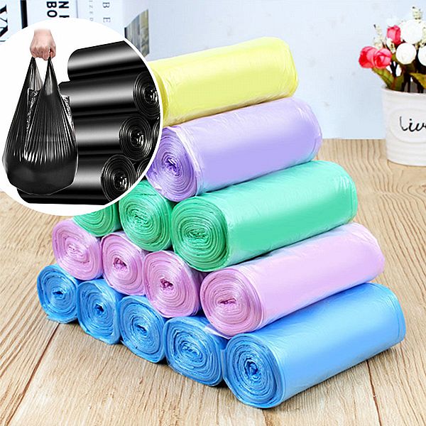 手提垃圾袋／背心垃圾袋(15入／捲x5捲) 款式可選