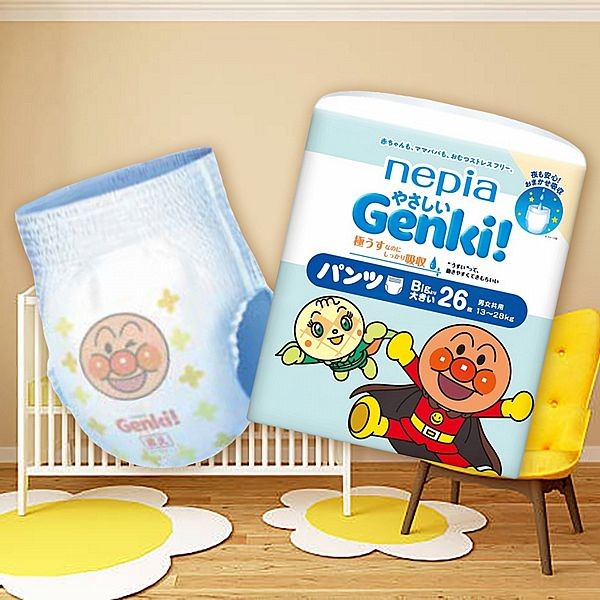 日本 Nepia~Genki王子麵包超人紙尿褲(拉拉褲型-XXL+贈單片x6片) "箱購"