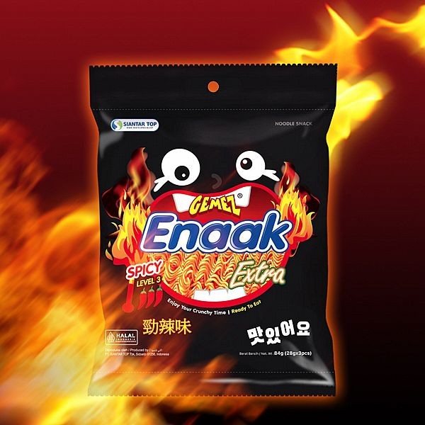 ENAAK~韓式小雞麵(勁辣味)增量袋裝28gx3包