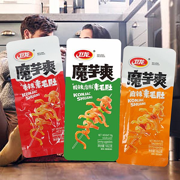 衛龍~魔芋爽 麻辣／香辣／酸辣泡椒素毛肚18g(單包) 款式可選