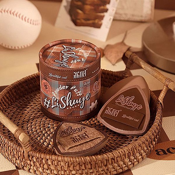 LISHU 荔樹~美拉德色焦糖粉撲(乾濕兩用)2入