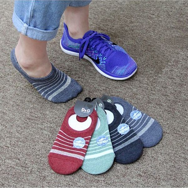D&G~條紋足底圈絨隱形女襪(1雙入) 款式可選