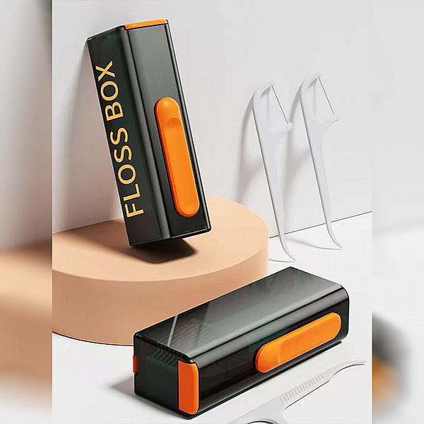 便攜附鏡自動牙線收納盒(1入)