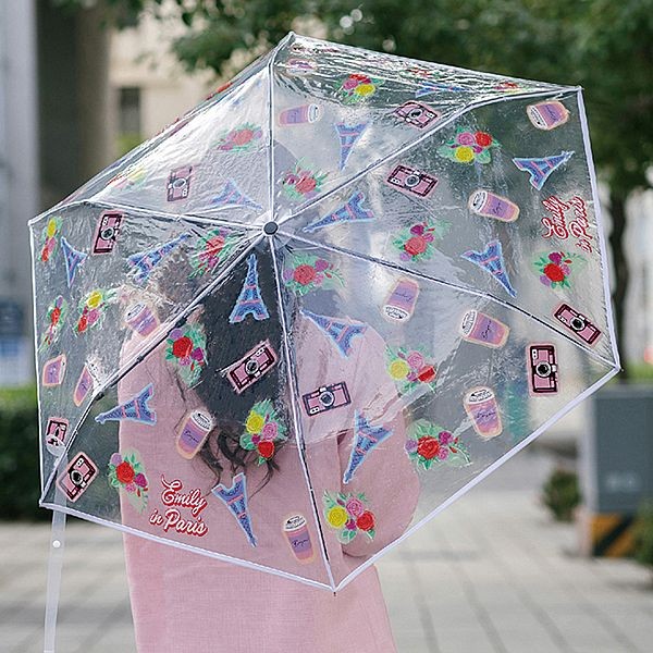 艾蜜莉在巴黎~透明摺疊三折傘(1入)