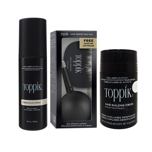 <超值組合> 頂豐 Toppik~增髮纖維12g(黑色)+專屬定型液+噴頭髮梳組 組合款