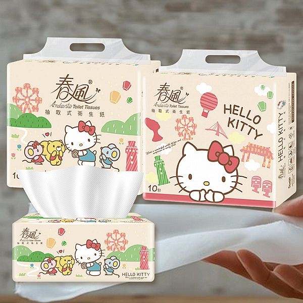 春風~Hello Kitty抽取式衛生紙(100抽x10包x2串)