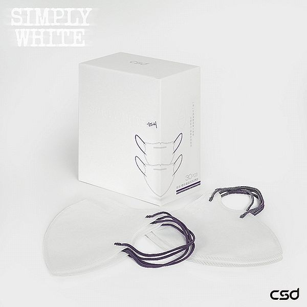 CSD 中衛~成人立體醫療口罩(30入／盒)暮夜紫x15片+暮雪灰x15片(Simply White)