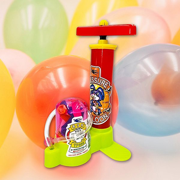 懷舊系列~燕子城風管吹氣球(1組入) 氣球打氣筒 台灣製造 顏色隨機出貨