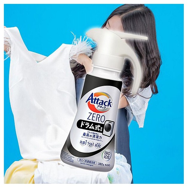 日本 花王 KAO~Attack Zero超濃縮洗衣精(滾筒式噴槍型)黑