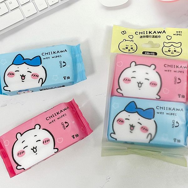 御衣坊~吉伊卡哇迷你隨行濕紙巾(好心情款)8抽x4包