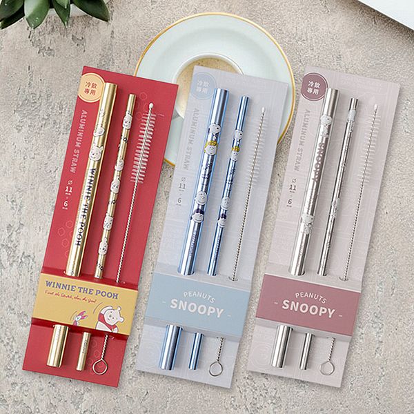 PEANUTS~史努比／迪士尼鋁吸管組(小熊維尼)1組入 款式可選