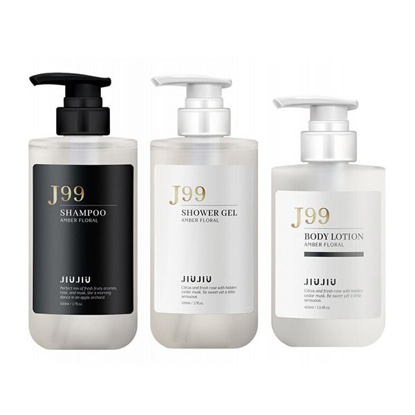 <超值組合> JIUJIU~親親輕奢香氛洗髮精500ml+沐浴露500ml+潤膚乳400ml (J99鳶光雪松) 組合款