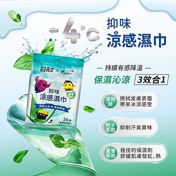 綜藝玩很大 x KESPOL 克司博~抑味涼感濕巾(26抽)