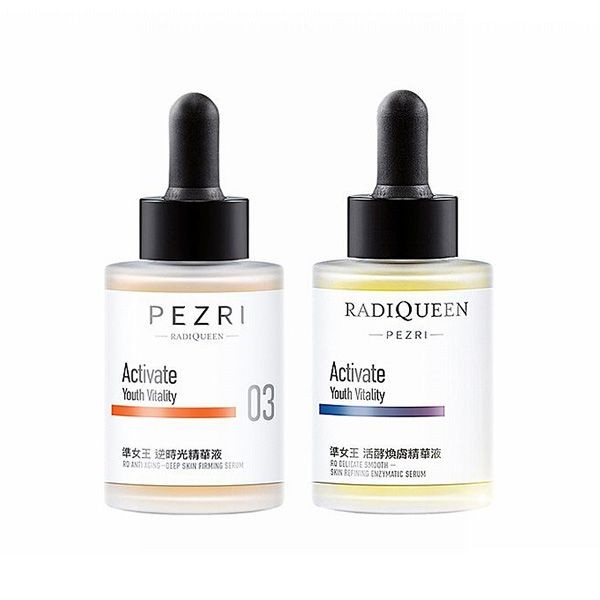 <超值組合> PEZRI 派翠~準女王活酵煥膚精華(30ml)+逆時光精華液(30ml) 組合款