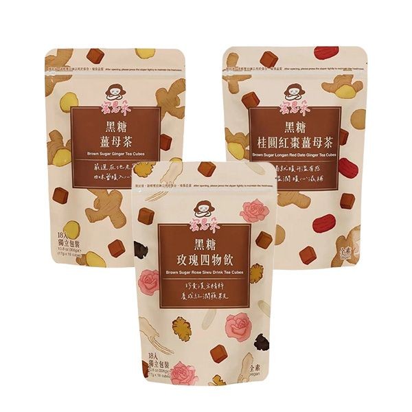 MEDOLLY 蜜思朵~黑糖桂圓紅棗薑母茶／薑母茶／玫瑰四物飲(17gx18入)袋裝 款式可選