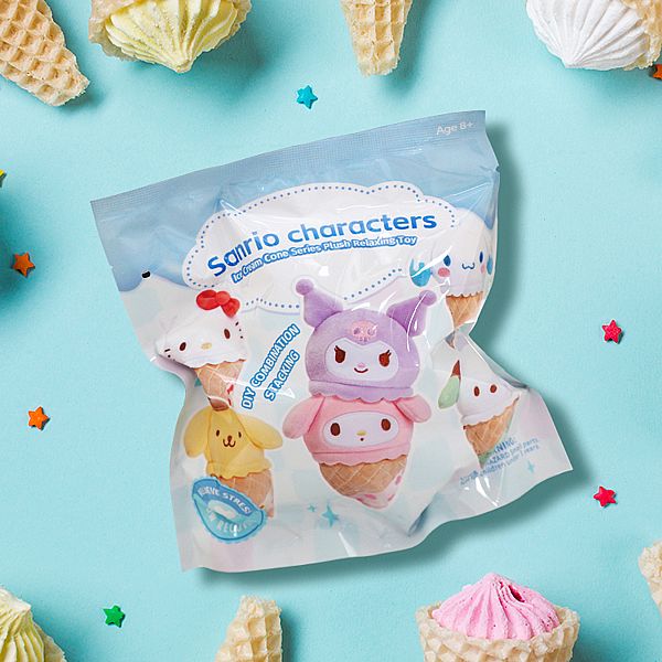 SANRIO 三麗鷗~雪糕筒系列毛絨捏捏樂盲袋(1入) Sanrio characters 公仔隨機出貨