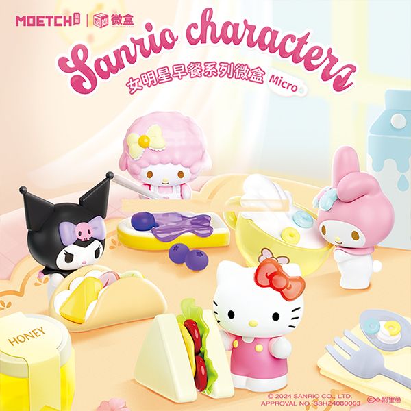 SANRIO 三麗鷗~女明星早餐系列微盒Micro公仔盲盒(1入) Sanrio characters  公仔隨機出貨