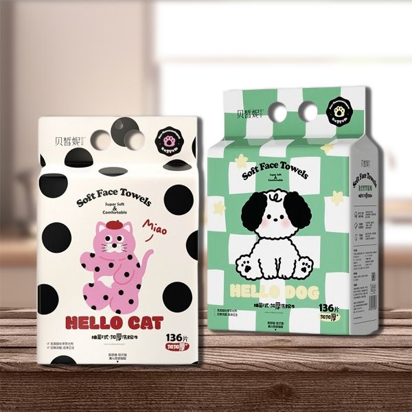 貝皙妮~加厚抽取式一次性潔面巾(136抽) 款式可選