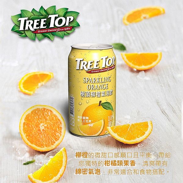 TreeTop樹頂~柳橙氣泡飲 (320ml) 