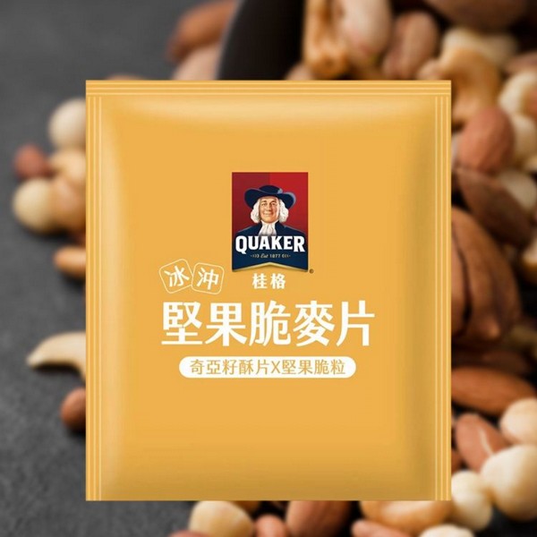 QUAKER 桂格~冰沖堅果脆麥片(奇亞籽酥片x堅果顆粒)31g 美式賣場熱銷