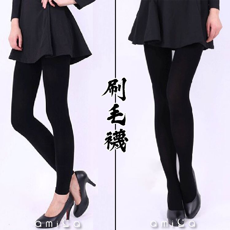 AMICA~韓國 QDA 刷毛襪(黑色)1件入 款式可選