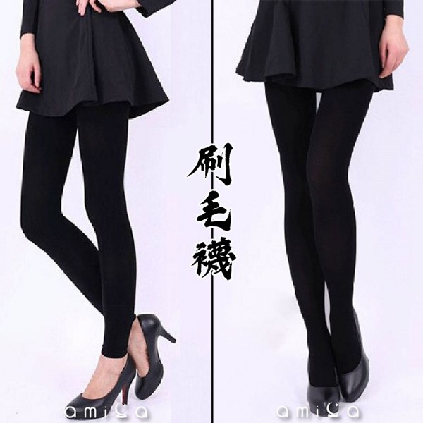 AMICA~韓國 QDA 刷毛襪(黑色)1件入 款式可選