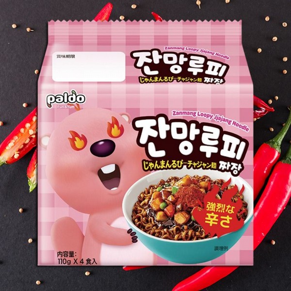 韓國 八道Paldo~露比炸醬麵-辣味(110g*4包)