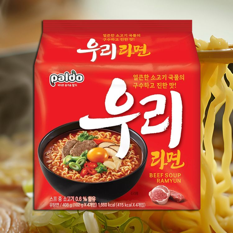 韓國 八道Paldo~國民拉麵-牛肉湯風味(102g*4包)
