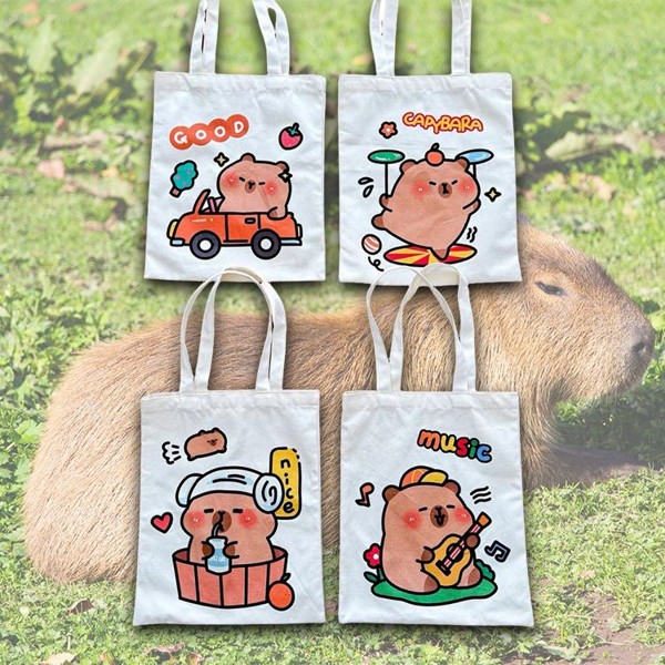 日系卡通帆布包-卡皮巴拉(1入) 款式可選