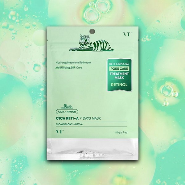 韓國 VT~CICA老虎積雪草A醇七日面膜(7片入)
