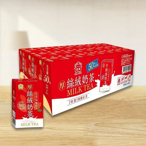 (箱購)義美~厚絲絨奶茶(250mlx24入) ※限宅配