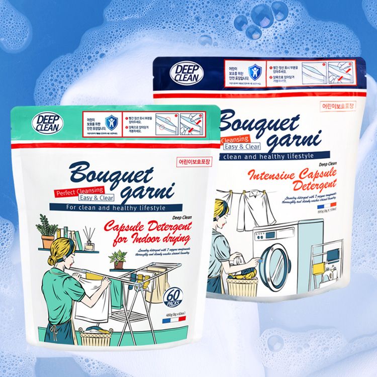 韓國 Bouquet Garni~7酵 藍精靈／綠精靈(室內晾曬專用) 全方位洗衣膠囊(1袋入) 款式可選 Bouquet Garni Bouquet-Garni 璞珈妮