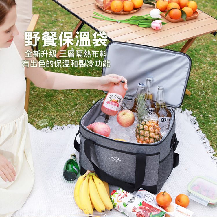 牛津方形保溫袋(灰色)1入