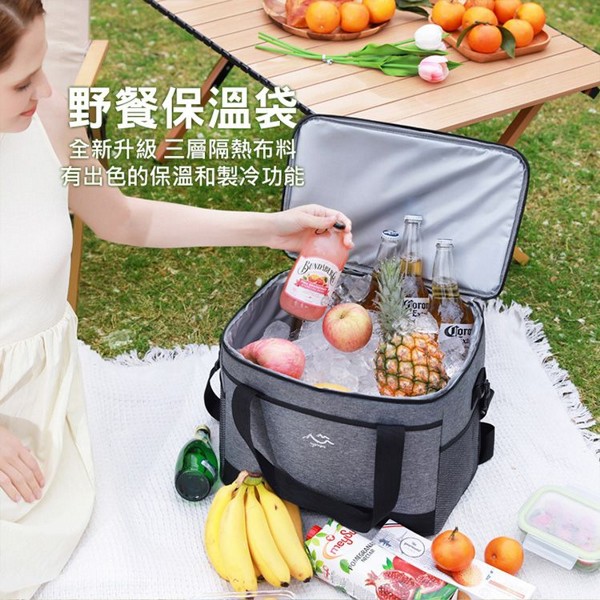 牛津方形保溫袋(灰色)1入